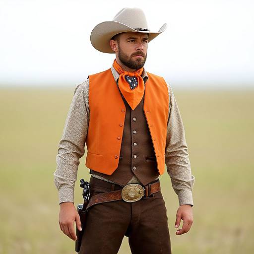 Solo Cowboy with Revolver and Hat