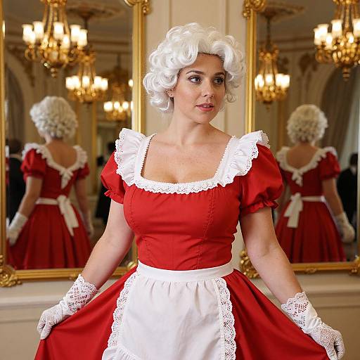 Vintage Cinderella Maid in Grand Ballroom