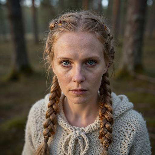 Photorealistic Nordic Woman in Forest