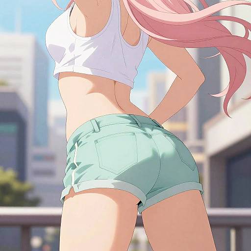 Stylized Anime Female Urban Scene