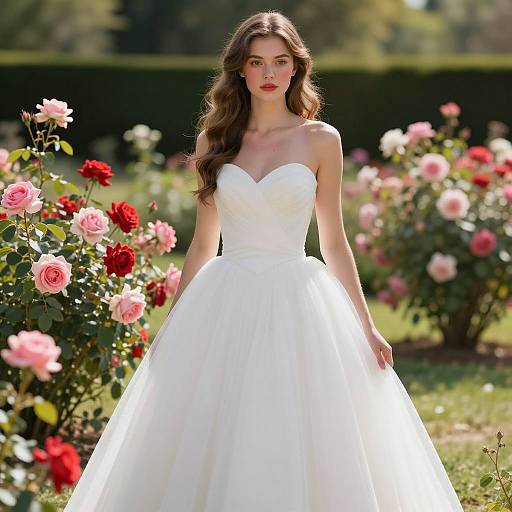 Elegant Young Woman in Sunny Garden