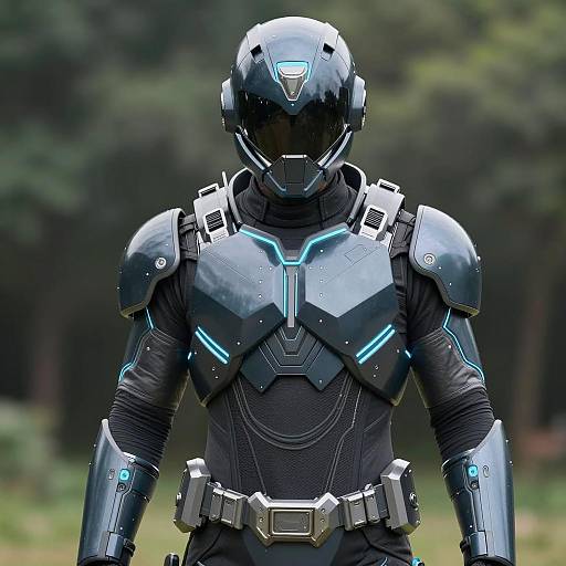 Futuristic Cybernetic Cosplay in Nature