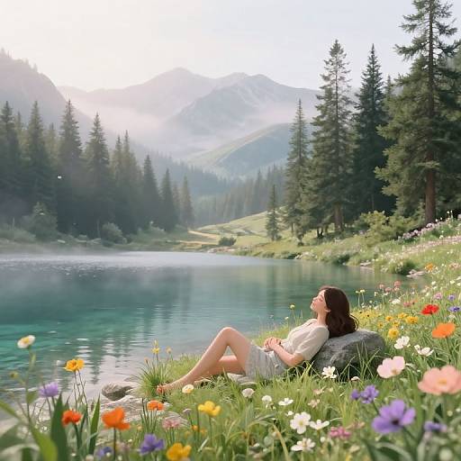 Peaceful Spirit by Mountain Lake