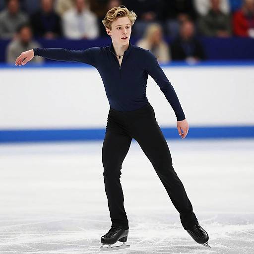 Confident Young Skater on Ice