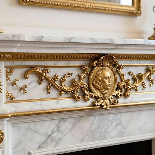 Napoleon III Bronze Marble Mantel Trim