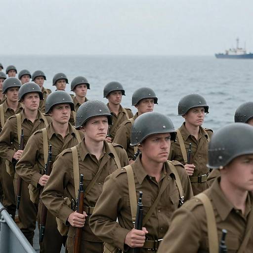 Group of Soldiers on WWII Boat