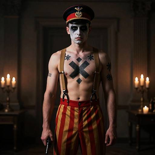 Dark Portrait of a Troubled Soldier