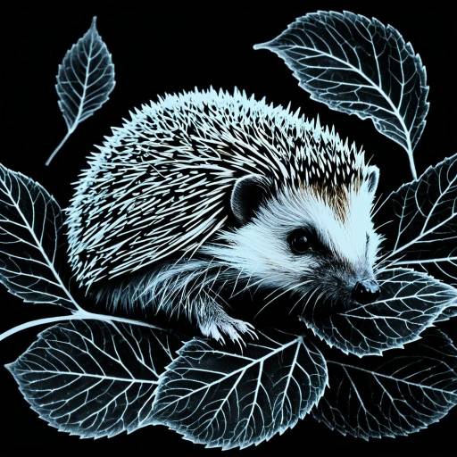 Glowing X-Ray Hedgehog in Leaves Glowing X-Ray Hedgehog in Leaves