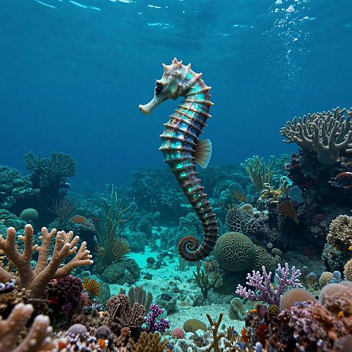 Whimsical Underwater Seahorse Scene