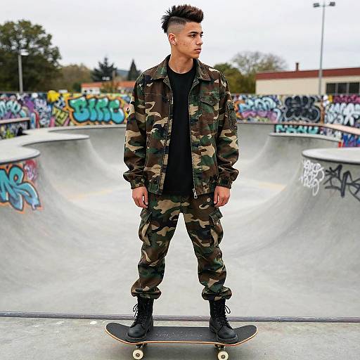 Faux Hawk Fade in Urban Skatepark