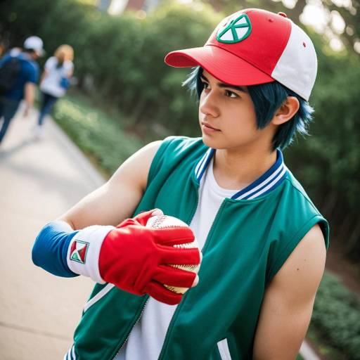 Dynamic Ash Ketchum Cosplay in Action