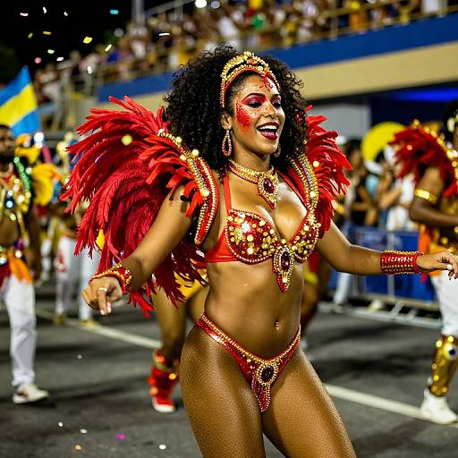 Vibrant Samba Dancer at Rio Carnival