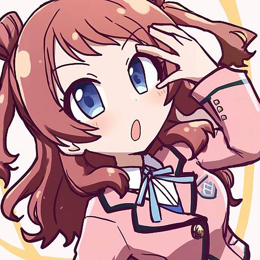 Illustration of Hanami saki, gakuen idolmaster in the style of Ikkyuu