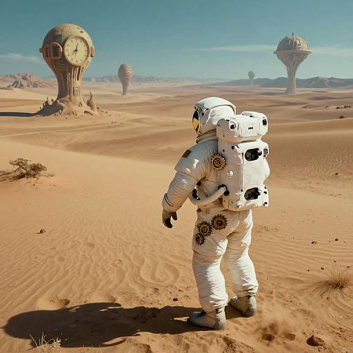 Surreal Astronaut in Timeless Dali Landscape