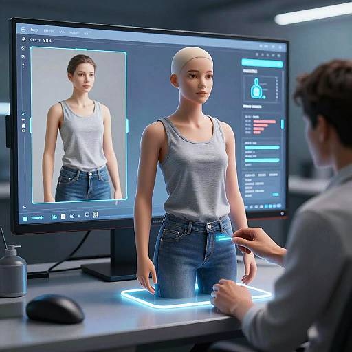 Futuristic AI Clothes Removal Scene