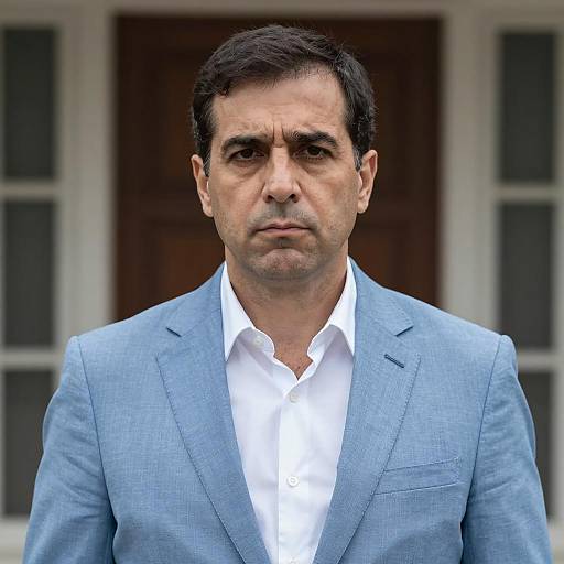 Serious Portrait of a Middle-Aged Man