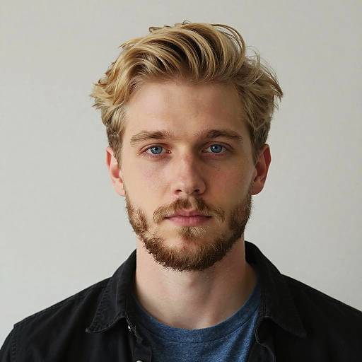 Close-Up Portrait of Calm Young Man
