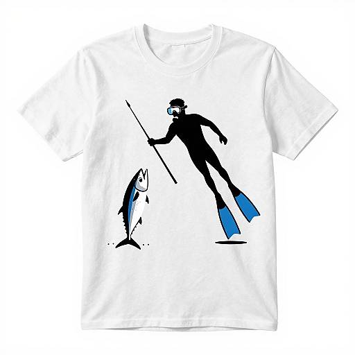 Banksy Style Spearfisherman T-Shirt Design