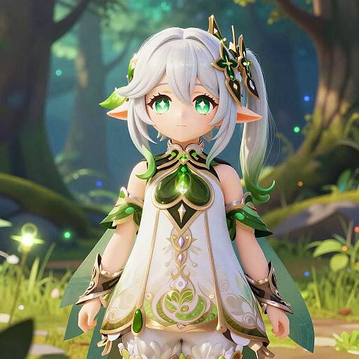 Elf Girl in Mystical Forest