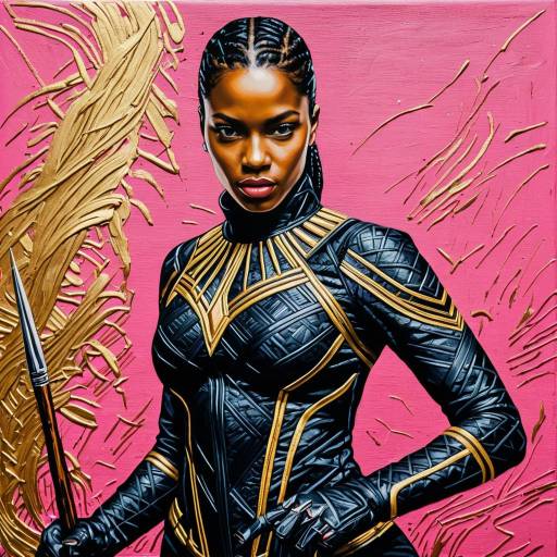 Black Panther Inspired Warrior Woman Painting