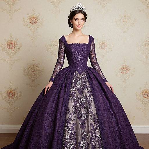 Elegant Woman in Regal Baroque Gown