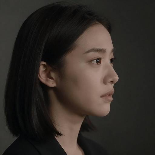 Intense Profile Portrait of a Woman