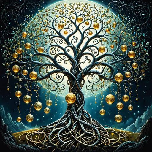 Surreal Tree of Life with Glowing Orbs Surreal Tree of Life with Glowing Orbs
