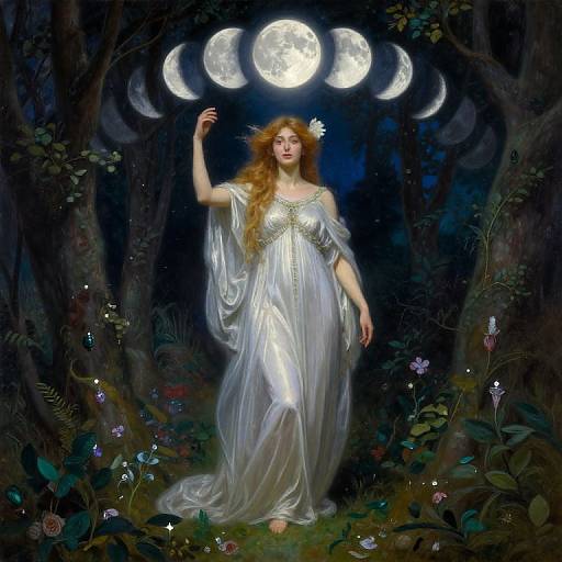 Moon Goddess in Enchanted Forest