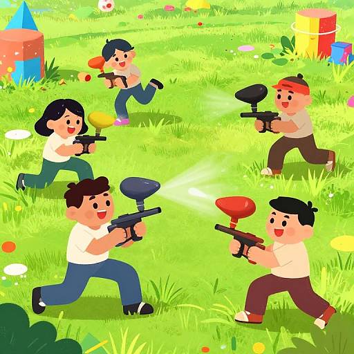 Cartoon Paintball Battle Fun