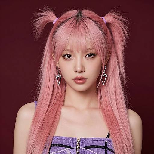 Vibrant Pink-Haired Woman Portrait