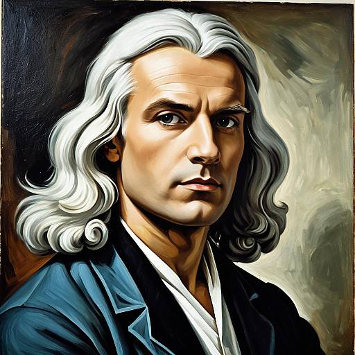 Portrait of Isaac Newton in Picasso Style