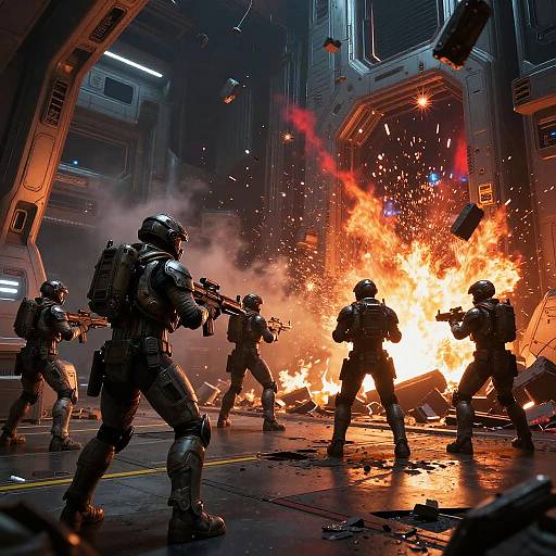 Futuristic Space Battle Chaos