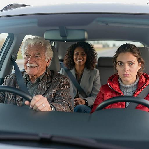 Family Road Trip in a Cozy Car