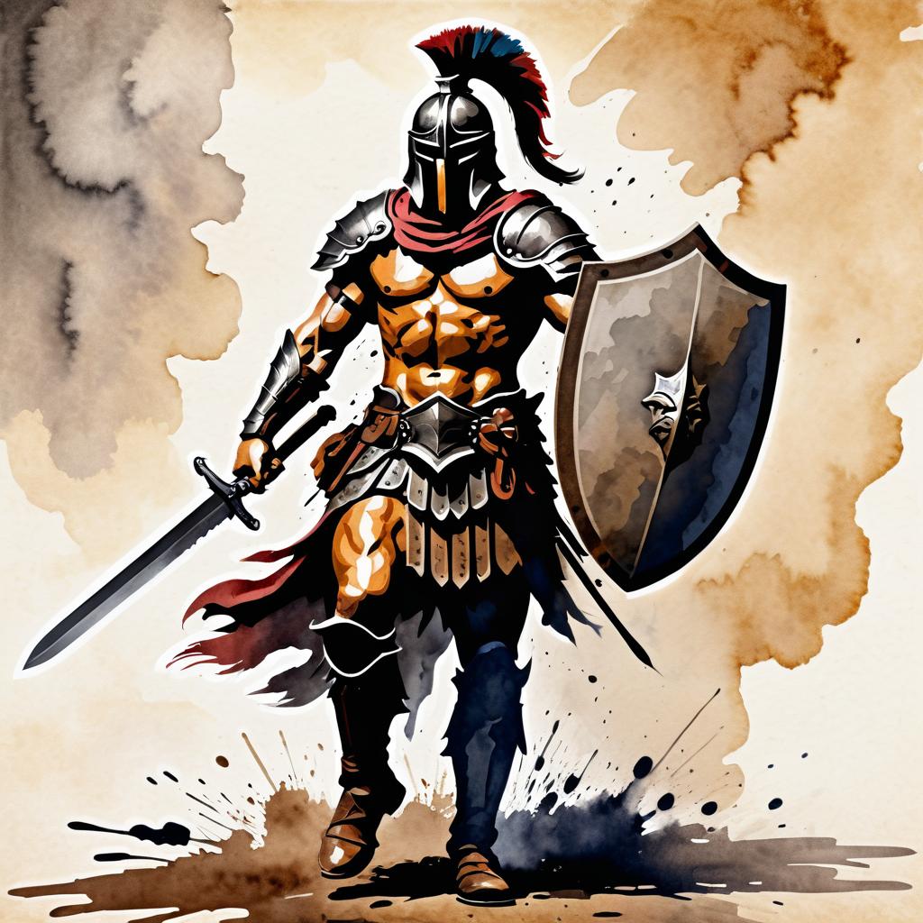 Baroque Spartan Warrior Oil Painting