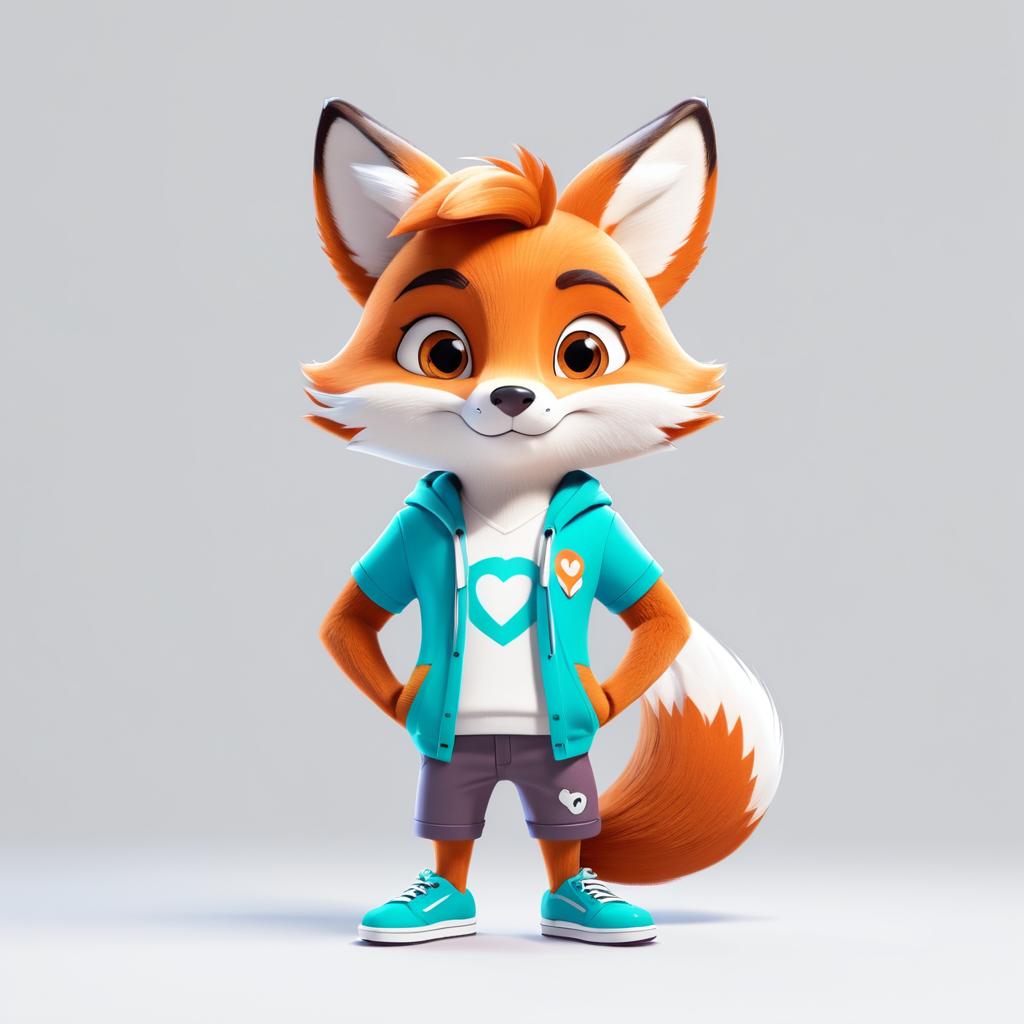 Trendy 2D Fox Character Design