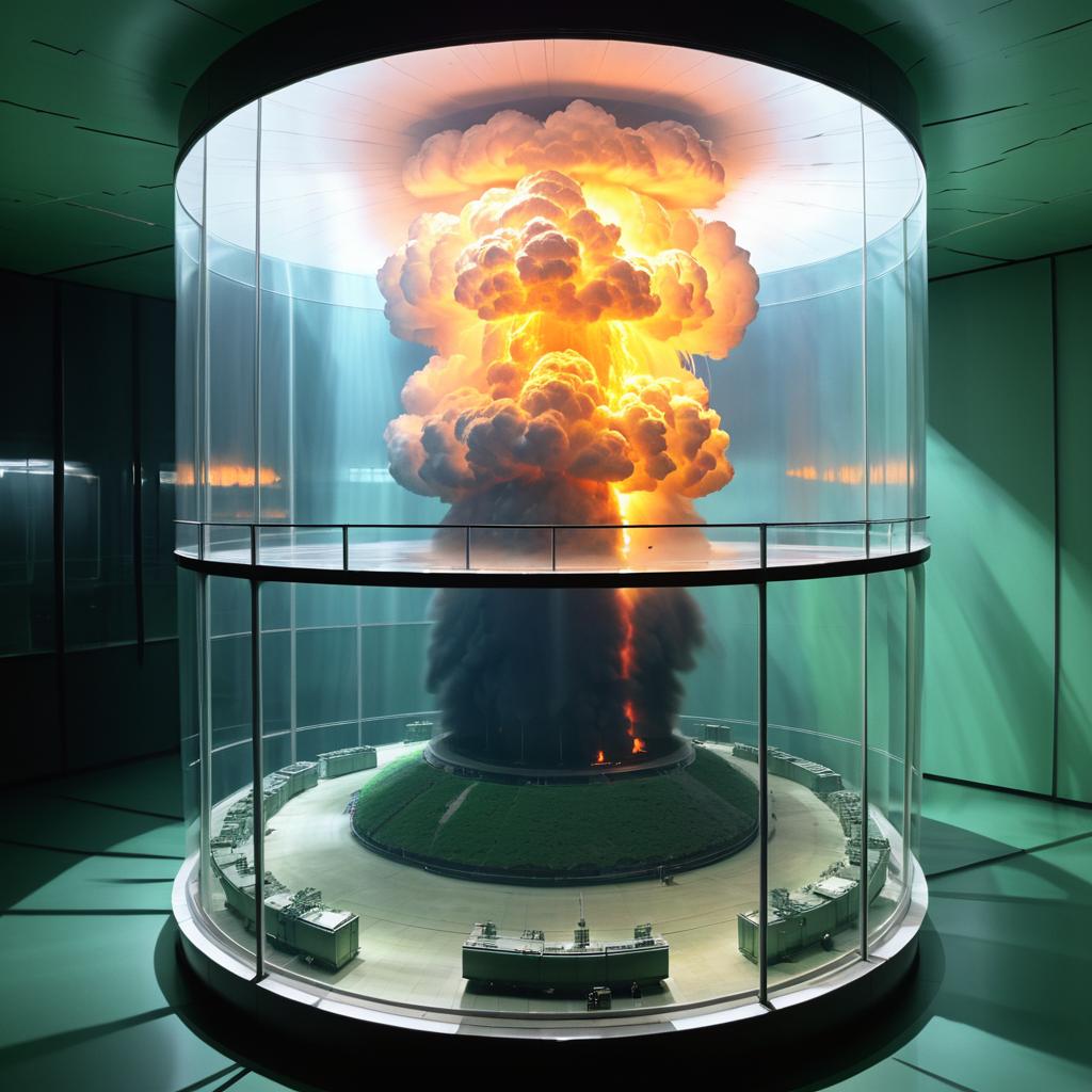 Nuclear Blast Encased in Glass Tank