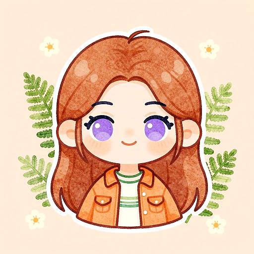 Chibi Character Watercolor Illustration