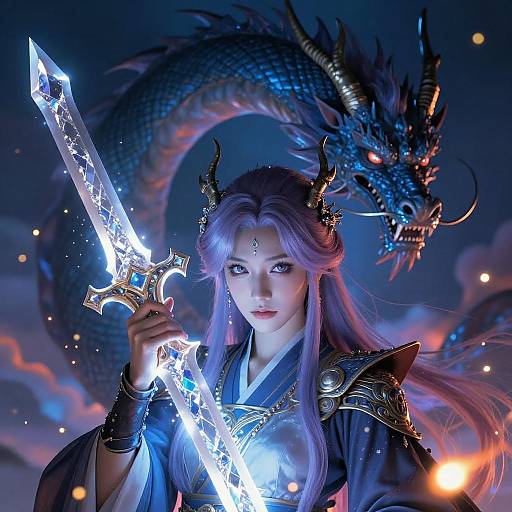 Fantasy Portrait of a Dragon Warrior