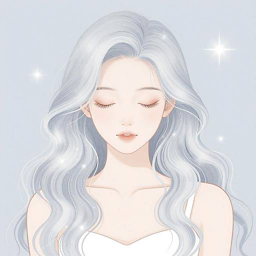 Ethereal Woman with Silver Hair