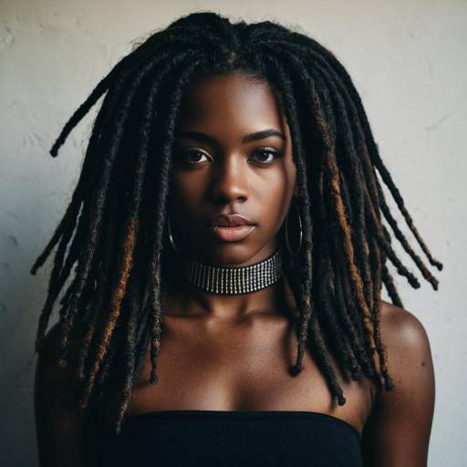Beautiful Dark-Skinned Woman with Locs