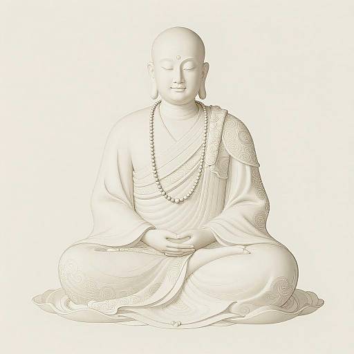 Minimalist Realistic Calm Monk Portrait