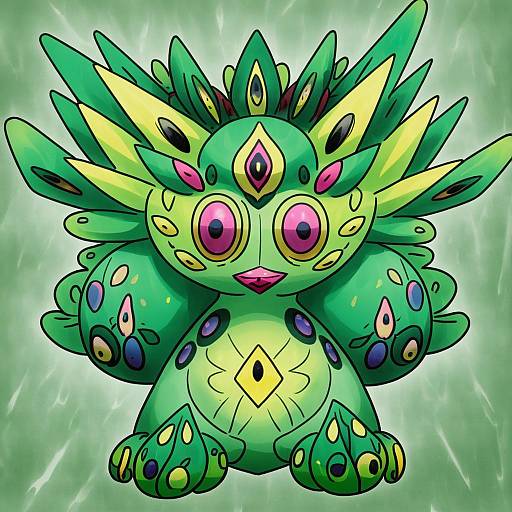 Illustration of Musharna, pokemon in the style of Kippu