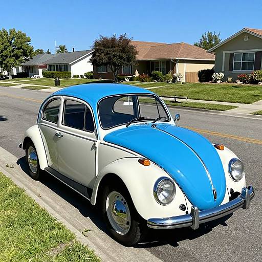 Classic 1964 Volkswagen Beetle in Suburbia