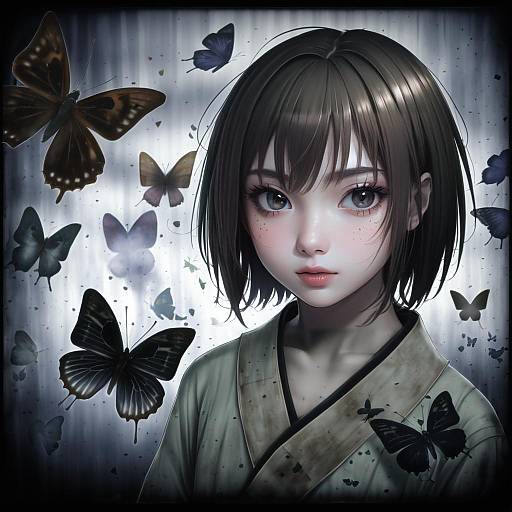 Illustration of Amakura mio, fatal frame in the style of Kotobuki (stealth sendan)