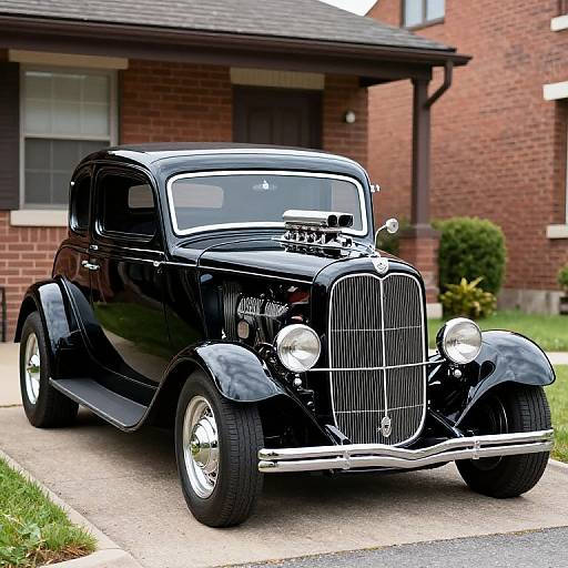 Shiny 1934 Ford Coupe Hot Rod