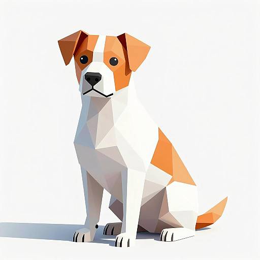 Geometric Low Poly Dog Art Design