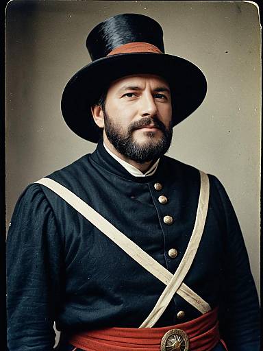 Man in Grant Civil War Costume Portrait