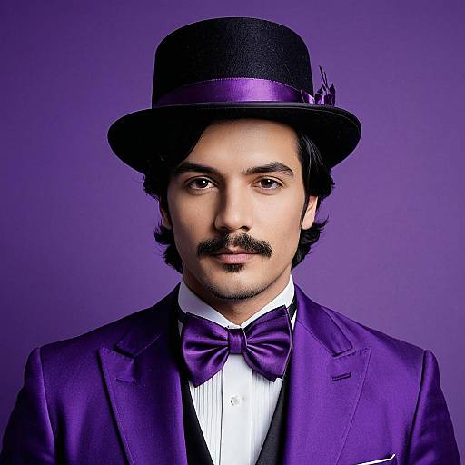 Man in Purple Formal Suit and Hat