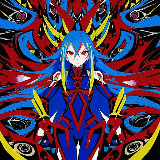 Illustration of Antispiral nia, tengen toppa gurren lagann in the style of Komeshiro kasu