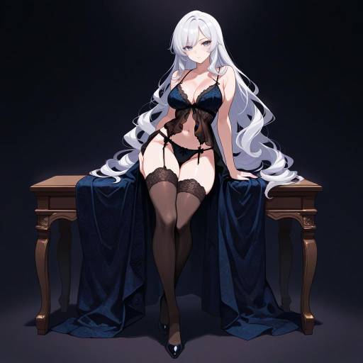 Elegant Solo Figure with Platinum Curls Elegant Solo Figure with Platinum Curls
